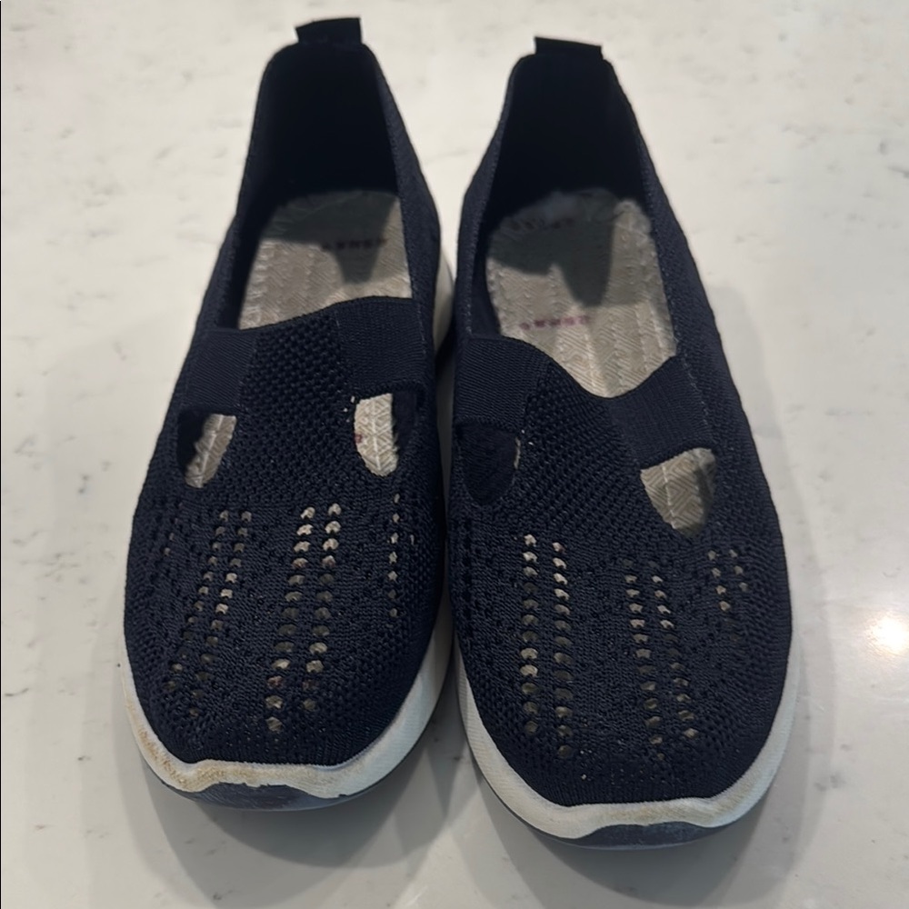 Black Knit Slip-On Shoes